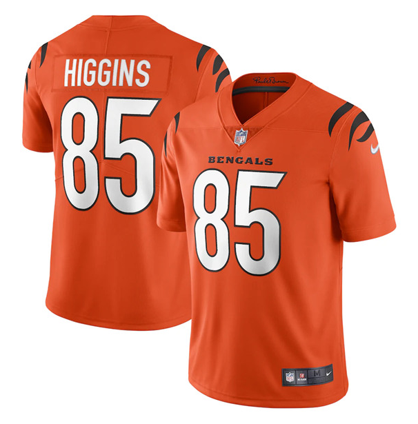 Women's Cincinnati Bengals #85 Tee Higgins 2021 Orange NFL Vapor Limited Stitched Jersey